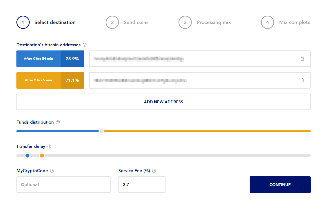 mycryptomixer mixing process
